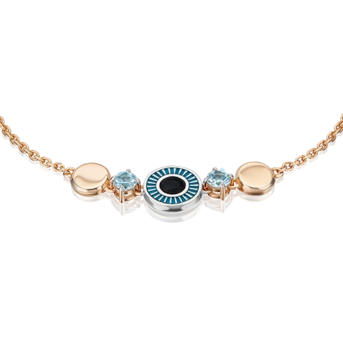 Браслет  из комбинированного золота с топазом