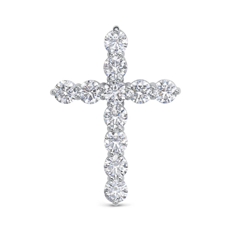 Подвеска  из белого золота с выращенным бриллиантом