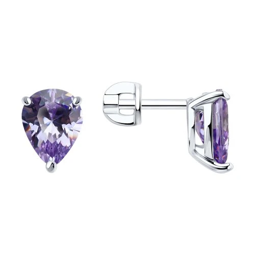 Серьги  серебряные с фианитом