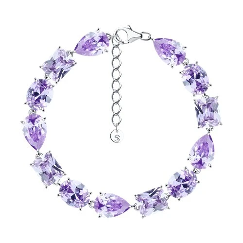 Браслет  серебряный с фианитом