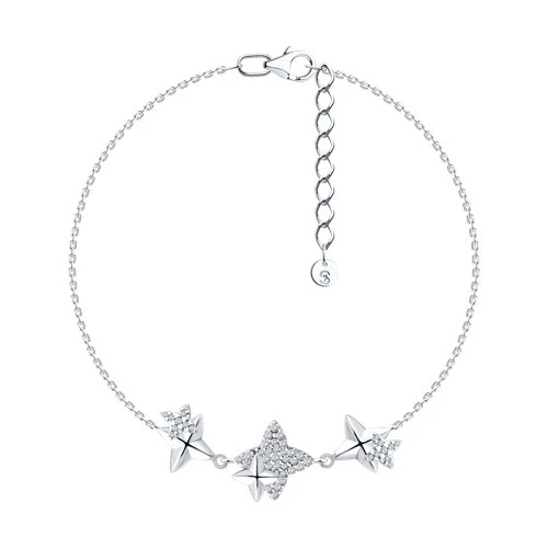 Браслет  серебряный с фианитом