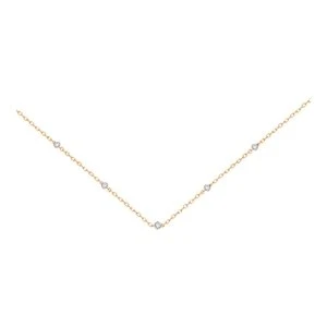 Колье  из красного золота с фианитом