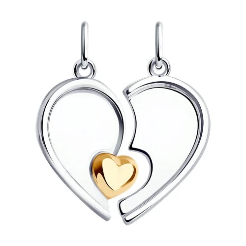 Подвеска  из серебра с позолотой