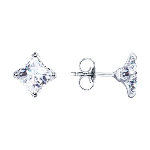 Серьги  серебряные с фианитом