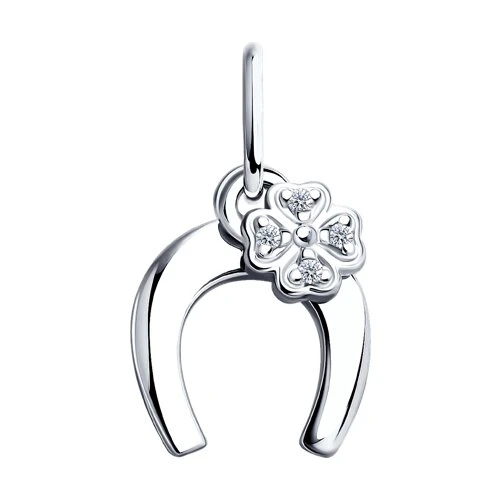 Подвеска  серебряная с фианитом