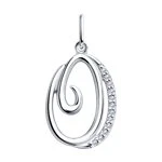 Подвеска  серебряная с фианитом