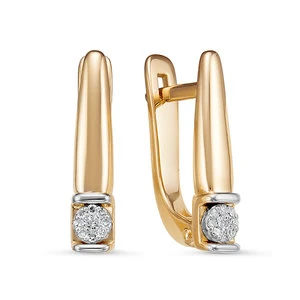 Серьги «Дельта» из красного золота с бриллиантом