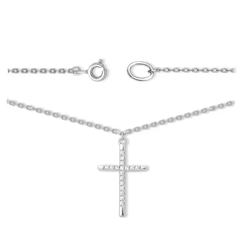 Колье  серебряное с фианитом