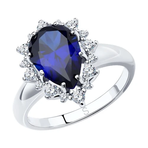 Кольцо  серебряное с корундом