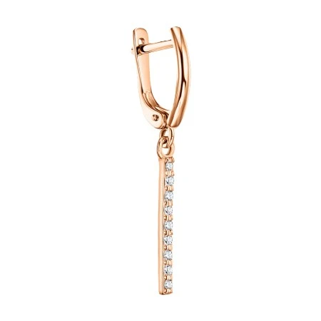 Пирсинг  из красного золота с фианитом