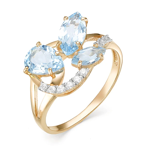 Кольцо  из красного золота с топазом