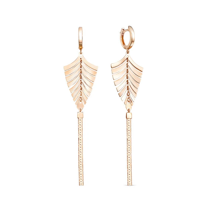 Серьги  из красного золота