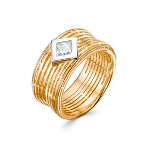 Кольцо  из красного золота с фианитом