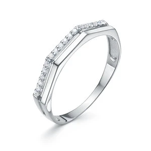 Кольцо  из белого золота с фианитом