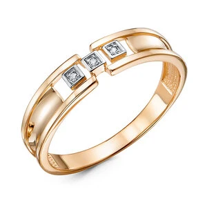 Кольцо  из красного золота с фианитом