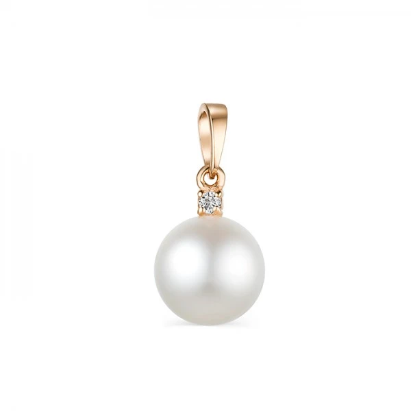Подвеска  из красного золота с жемчугом