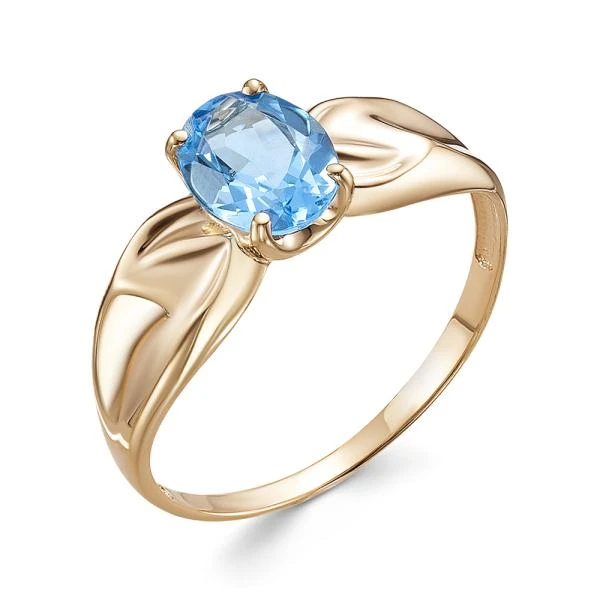 Кольцо  из красного золота с топазом