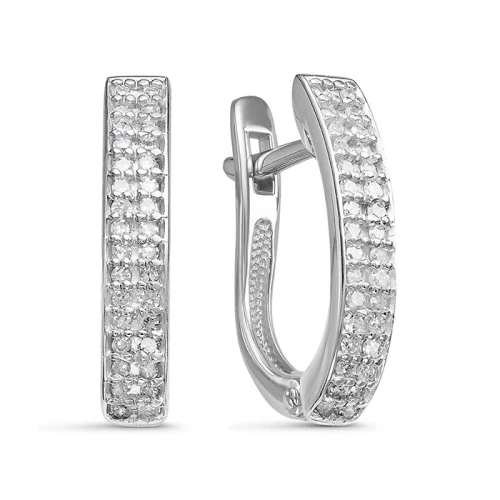 Серьги  из белого золота с природным бриллиантом