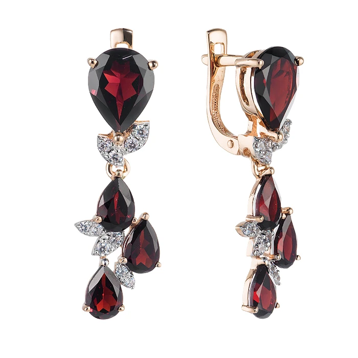 Серьги  из красного золота