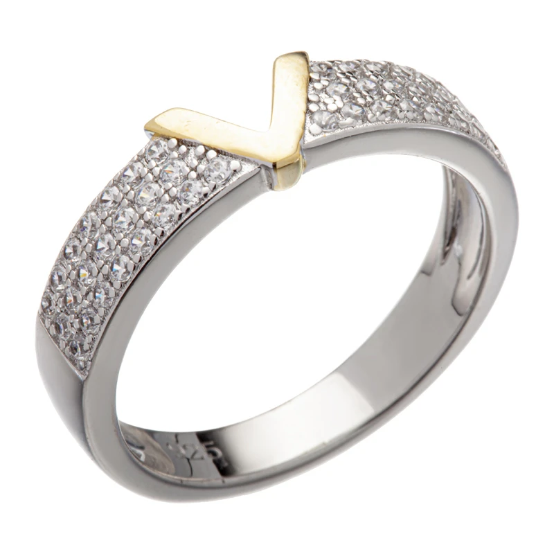 Кольцо  серебряное с фианитом