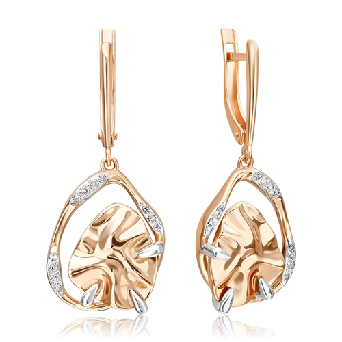 Серьги  из красного золота с топазом