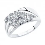 Кольцо  серебряное с фианитом