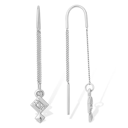 Серьги  серебряные с фианитом