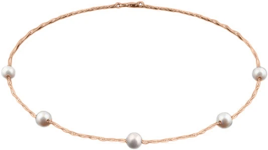 Колье  из красного золота с жемчугом