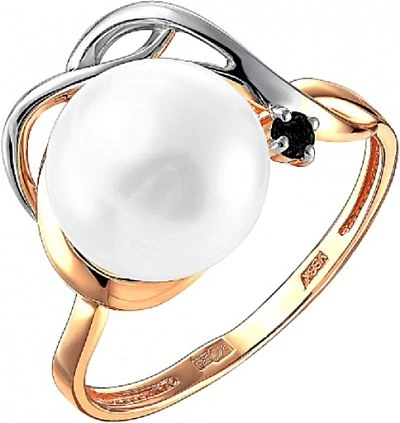 Кольцо  из красного золота с жемчугом