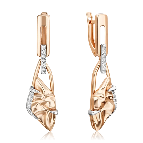 Серьги  из красного золота с топазом