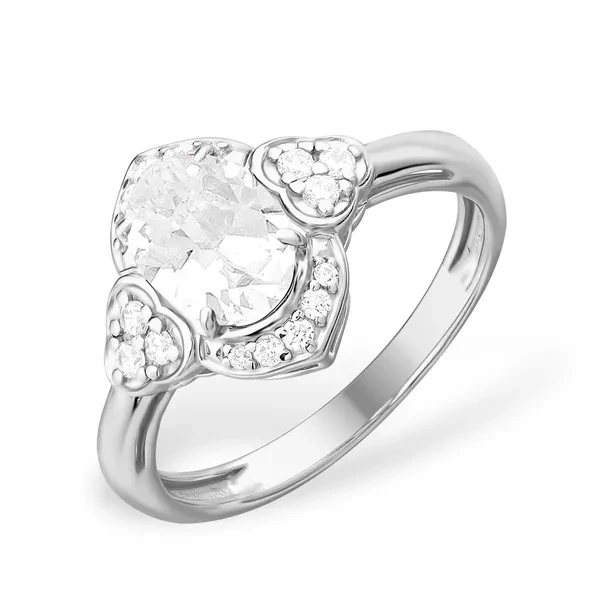 Кольцо  серебряное с фианитом