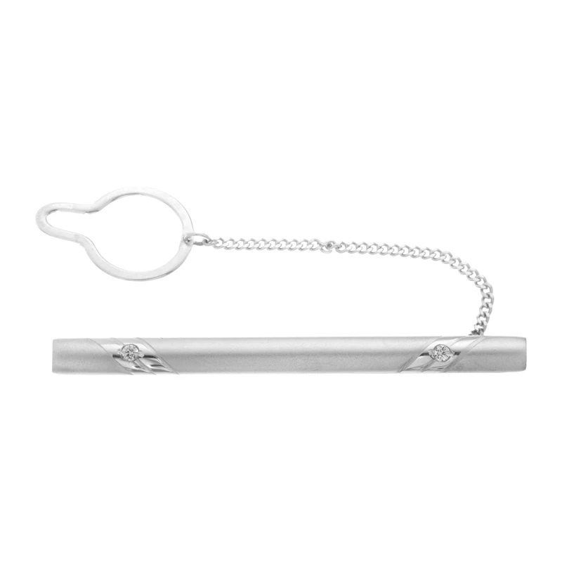 Зажим  серебряный с фианитом