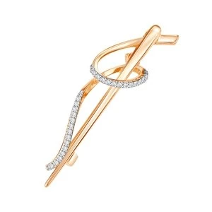 Брошь  из красного золота с фианитом