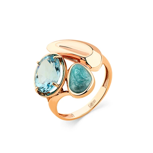 Кольцо  из красного золота с топазом