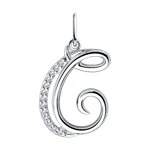 Подвеска  серебряная с фианитом