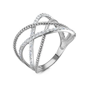 Кольцо «Дельта» из белого золота с бриллиантом