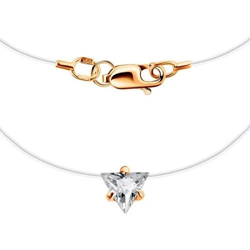 Колье  из красного золота с фианитом