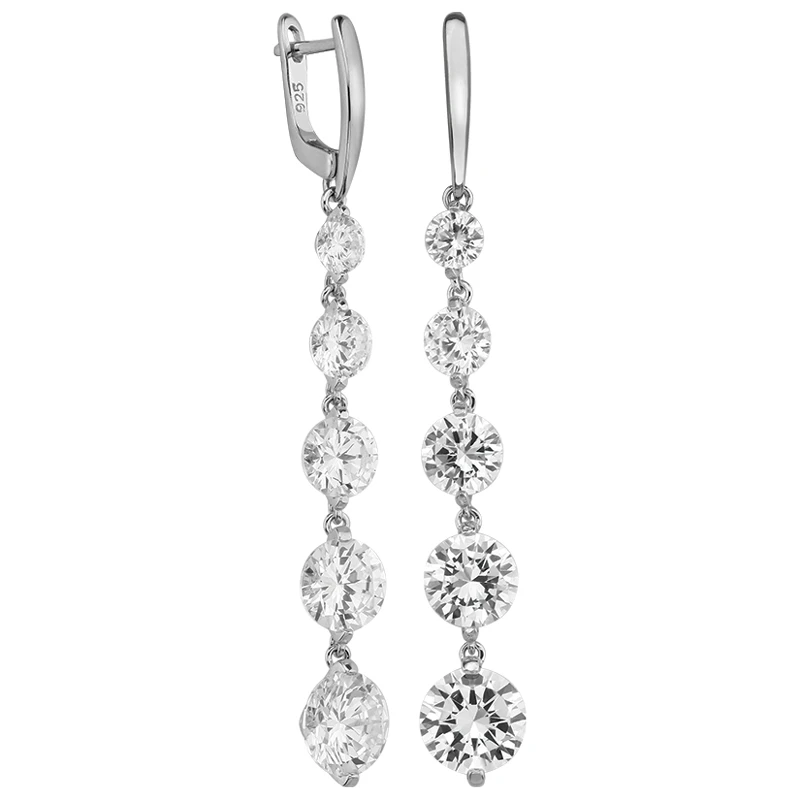 Серьги  серебряные с фианитом