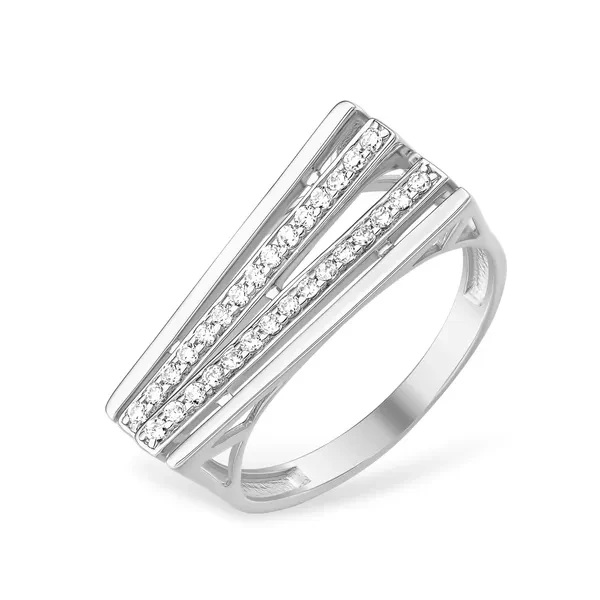 Кольцо  серебряное с фианитом