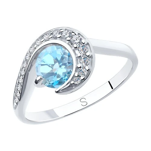 Кольцо  серебряное с топазом