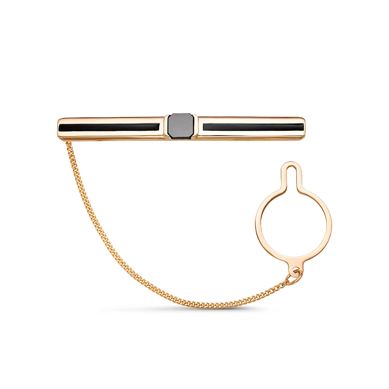 Зажим  из красного золота с фианитом