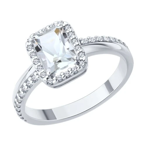 Кольцо  серебряное с горным хрусталем