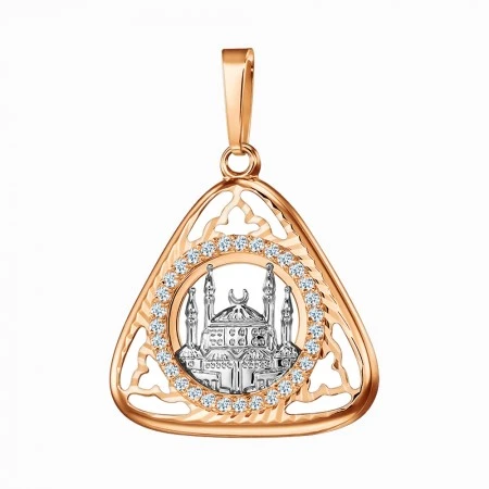 Подвеска  из красного золота с фианитом