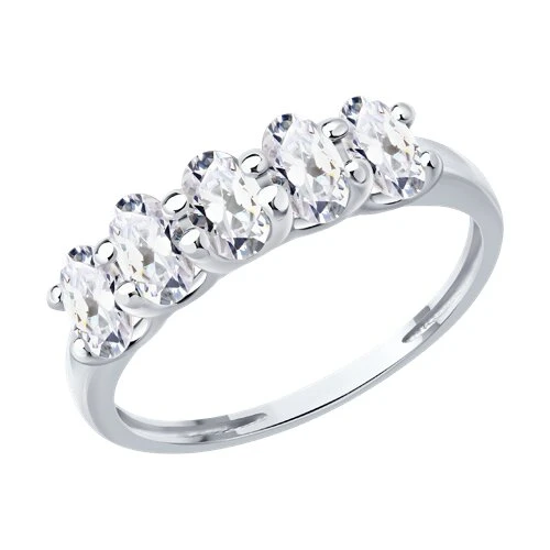 Кольцо  серебряное с фианитом