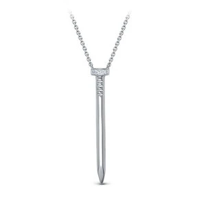 Колье «Дельта» из белого золота с фианитом