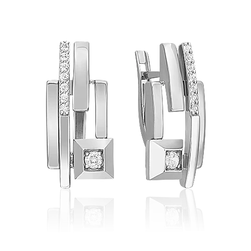 Серьги  из белого золота с топазом