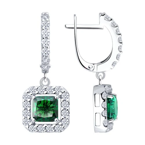 Серьги  серебряные с фианитом