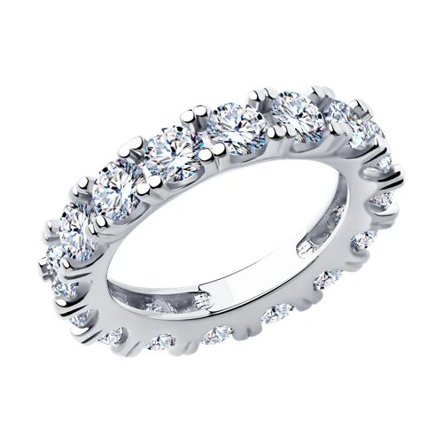 Кольцо  серебряное с фианитом