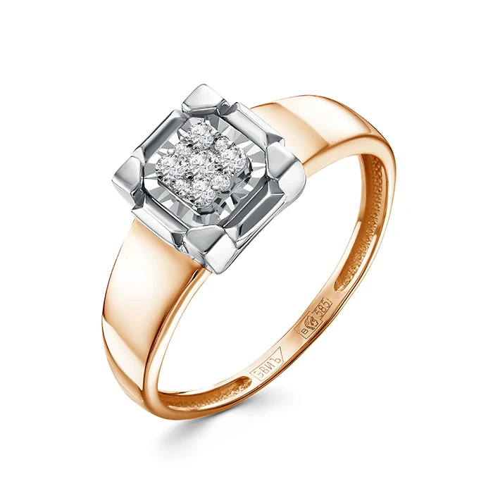 Кольцо «Империал» из белого золота с бриллиантом