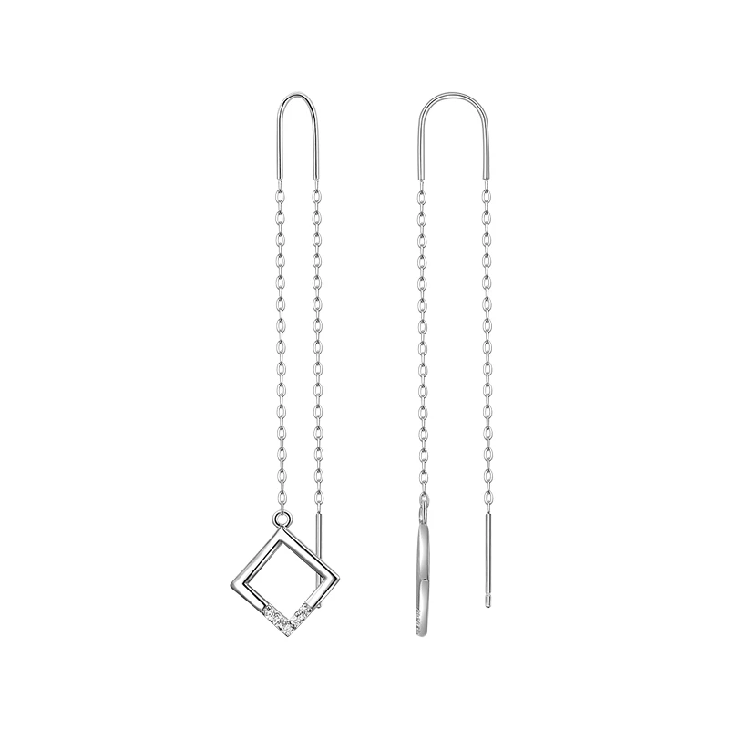 Серьги  серебряные с фианитом